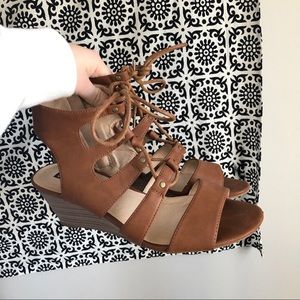 Lace-Up Wedge Heels